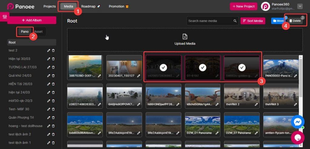 Delete 360-degree images