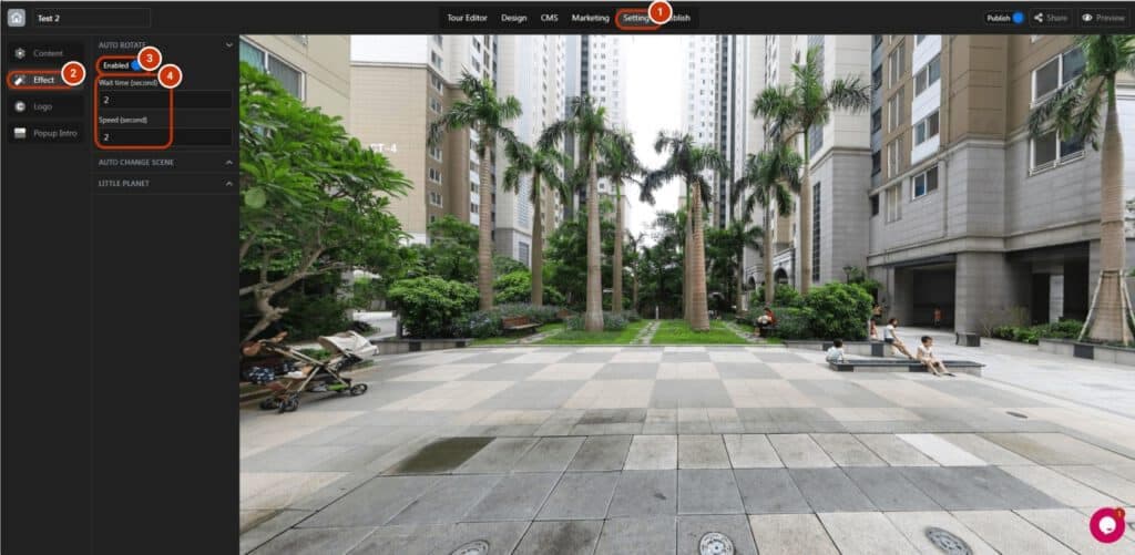 Setup Auto Rotate effect