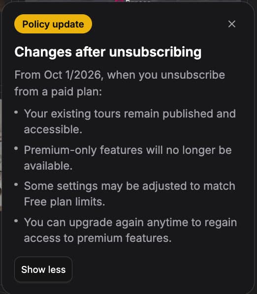 🔧 CHANGED · After Unsubscribe Policy