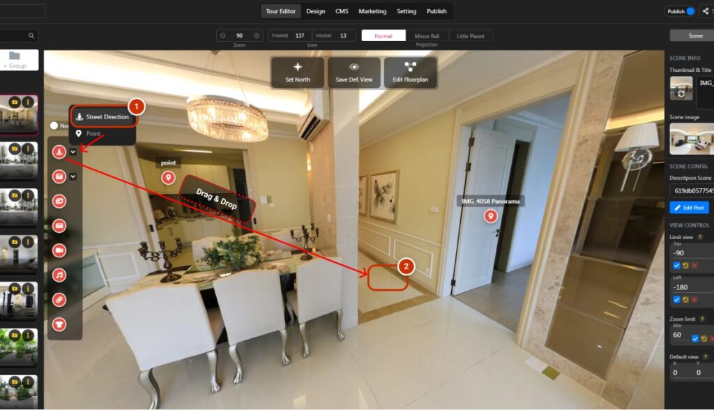 Edit Hotspot Street Direction