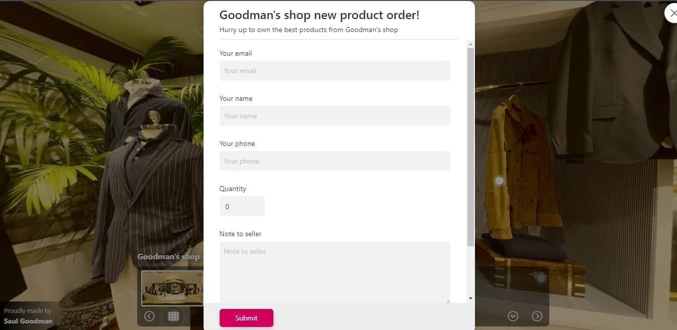 Collect Leads through a Virtual Tour