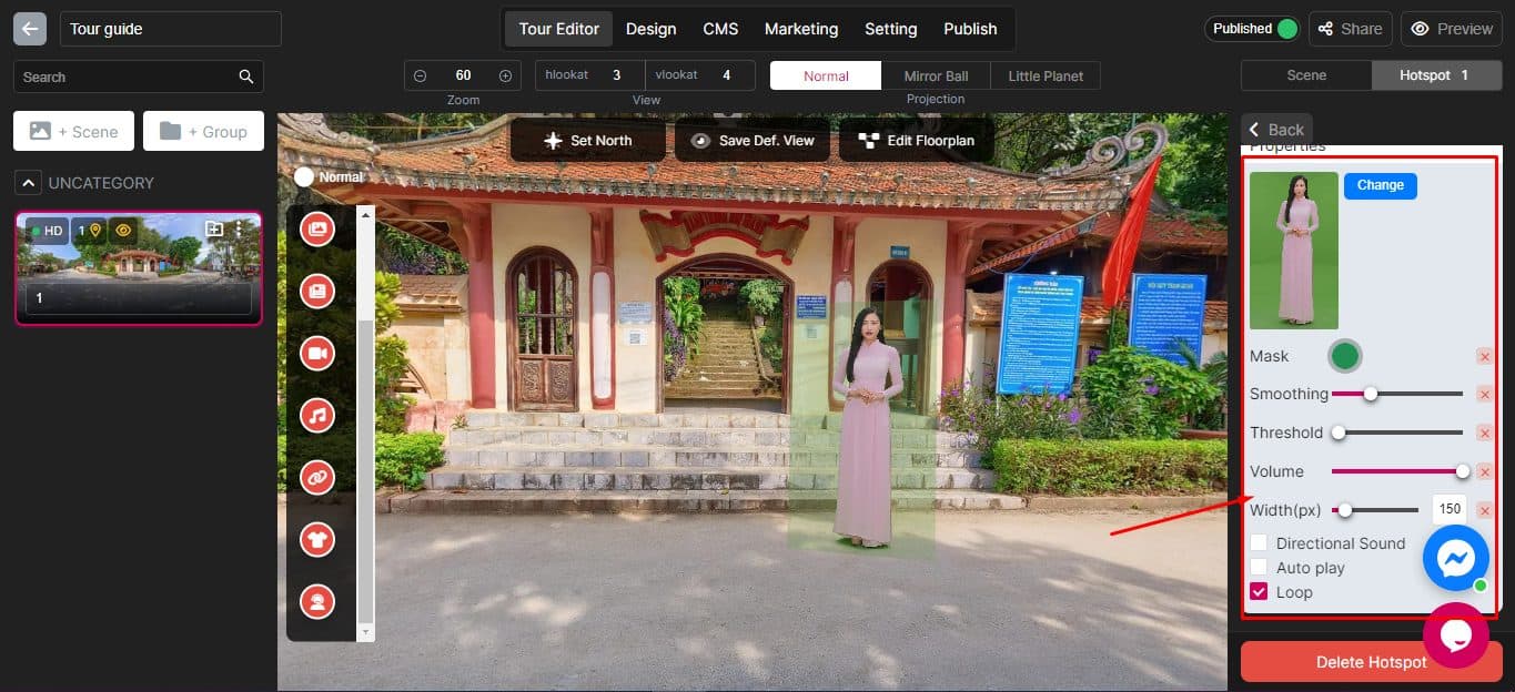 Add a Tour Guide to a Virtual Tours