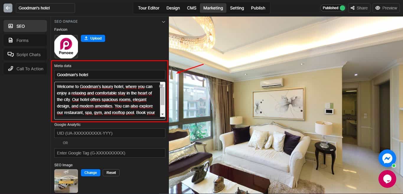 Collect Leads through a Virtual Tour