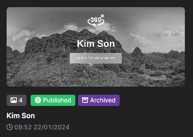 360-degree panoramic view of Kim Son mountain landscape captured in a high-resolution virtual tour on Panoee platform.
