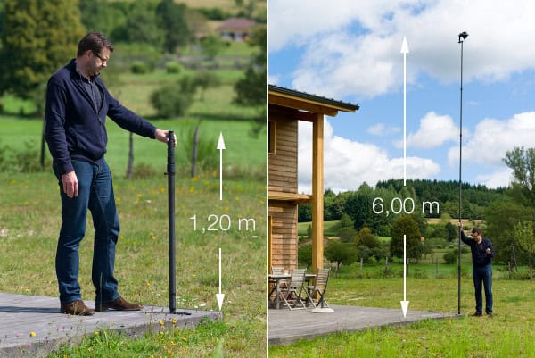 Using a long pole to take a panorama