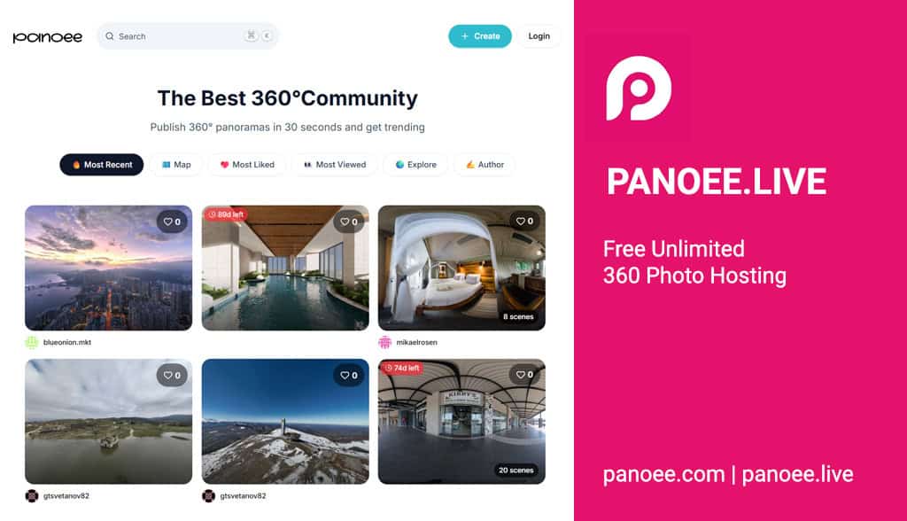 Panoee.live - Free Unlimited 360 Photo Hosting