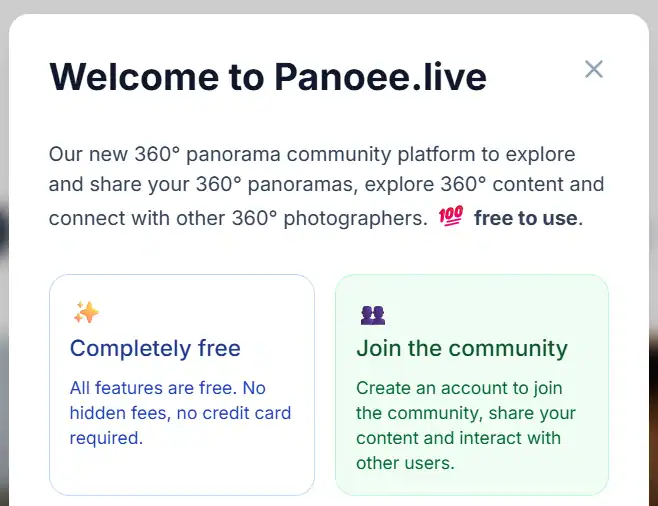 Panoee.live free to use