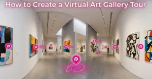 Virtual art gallery tour created with Panoee — interactive 360° exhibition
