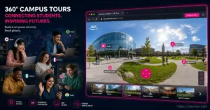 Virtual campus tours powered by Panoee — 360° university experience for international students